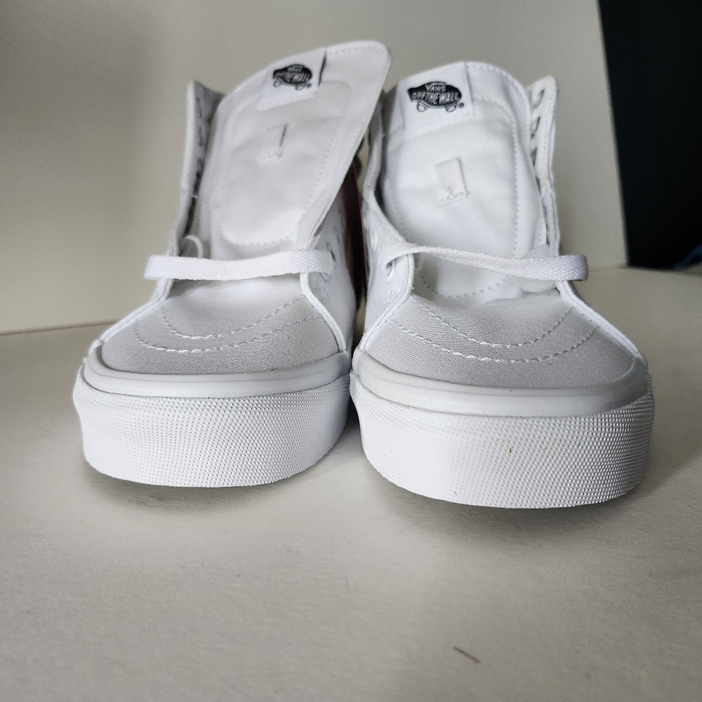 NIB Vans Womens True White Sk8-Hi Hightop Skate Shoes Womens 9.5 Mens 8.0 - Picture 8 of 13